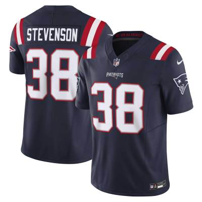 Men's New England Patriots Rhamondre Stevenson Navy Vapor F.U.S.E. Limited Jersey 01
