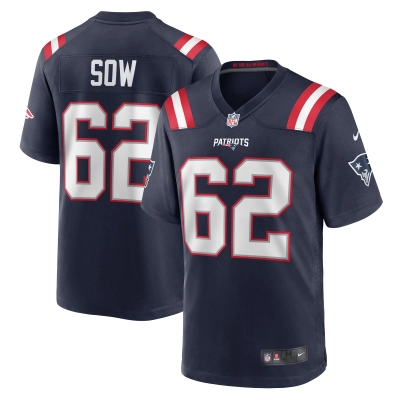 Men's New England Patriots Sidy Sow  Navy Team Game Jersey 01