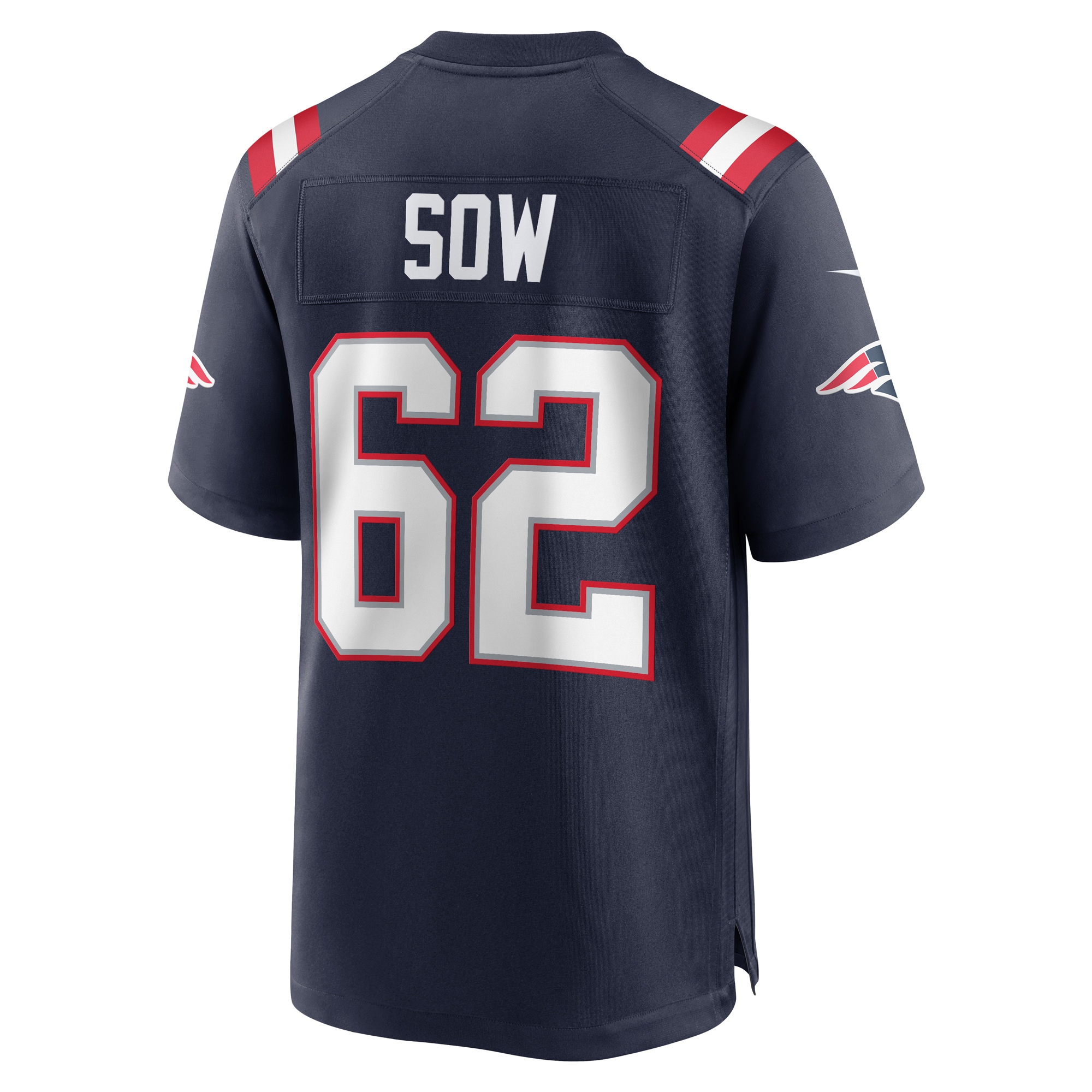 Men's New England Patriots Sidy Sow  Navy Team Game Jersey