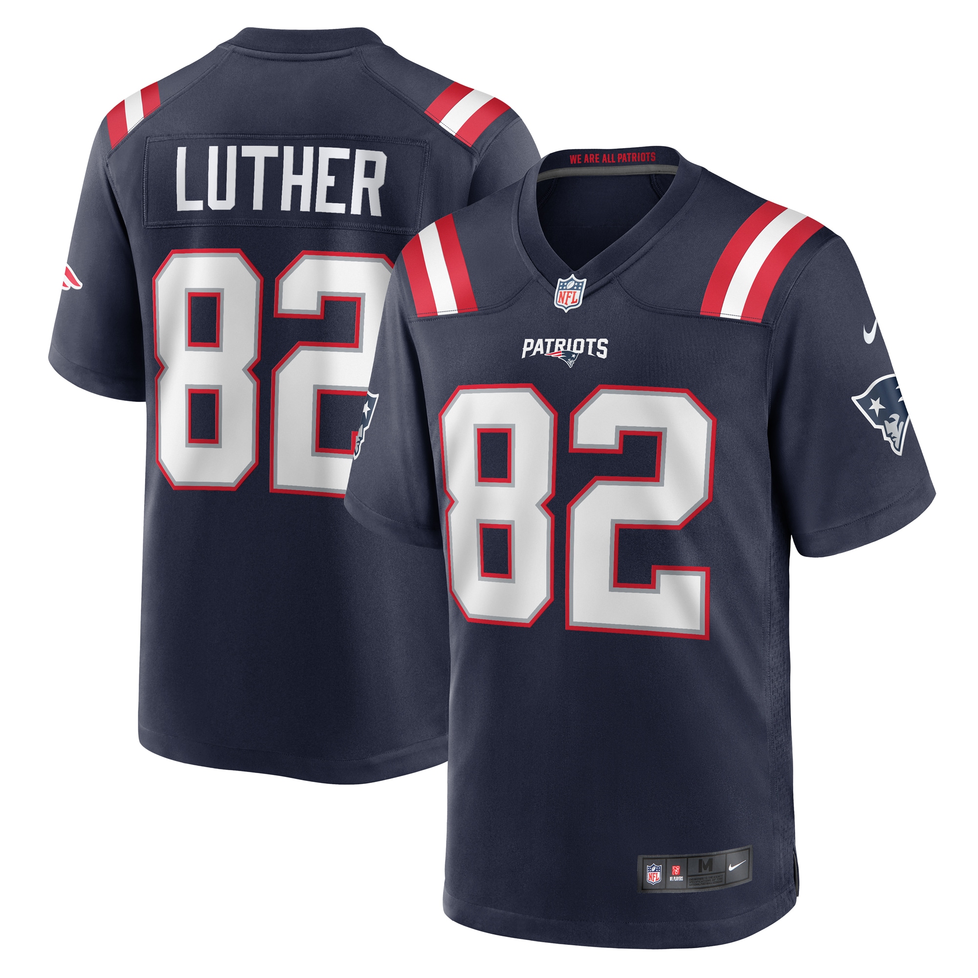 Men's New England Patriots T.J. Luther  Navy Team Game Jersey