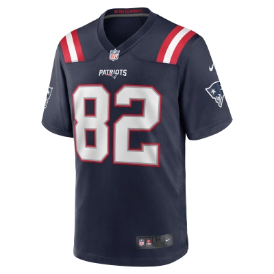Men's New England Patriots T.J. Luther  Navy Team Game Jersey 02