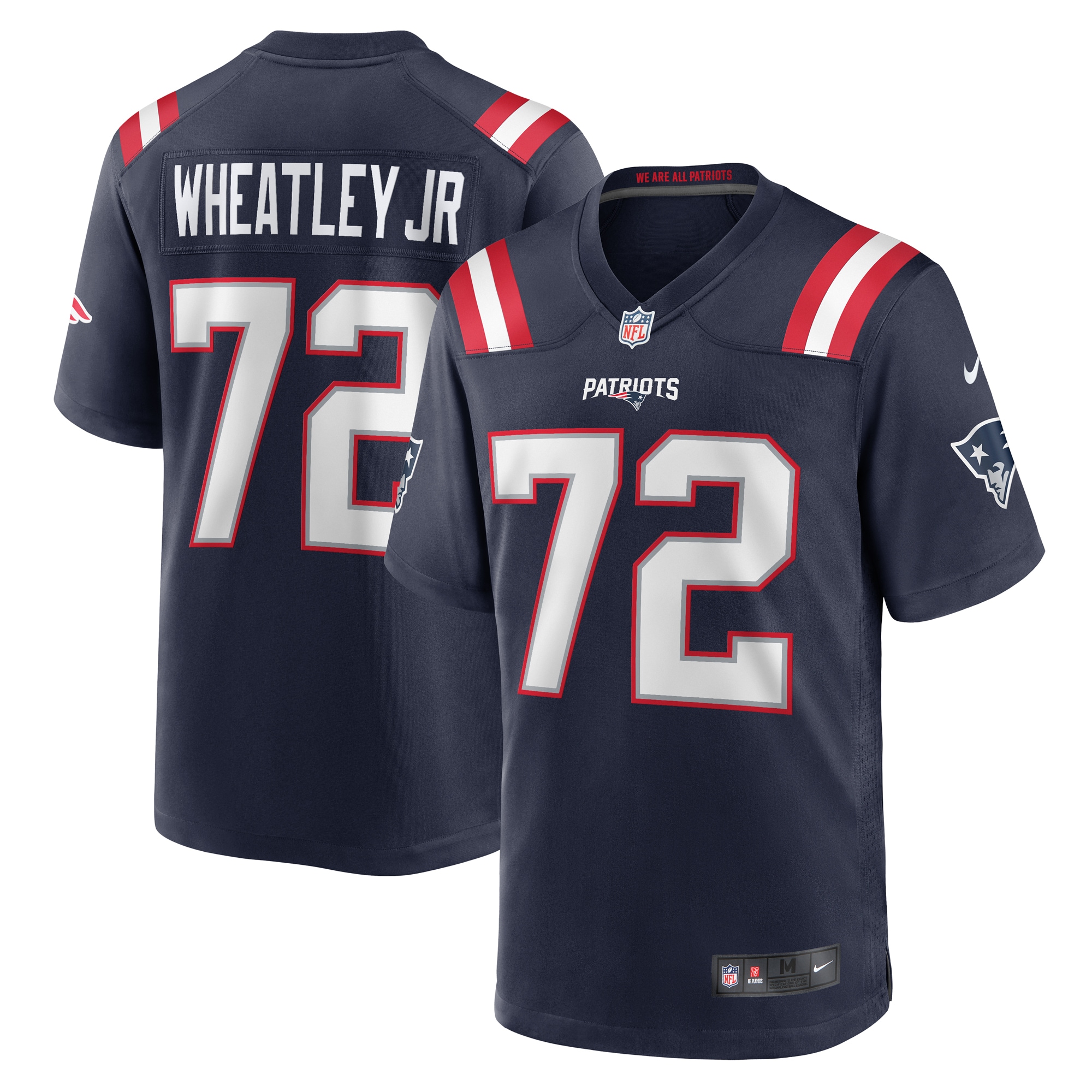 Men's New England Patriots Tyrone Wheatley  Navy Team Game Jersey