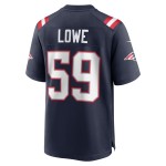 Men's New England Patriots Vederian Lowe  Navy Team Game Jersey
