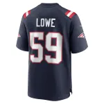 Men's New England Patriots Vederian Lowe  Navy Team Game Jersey