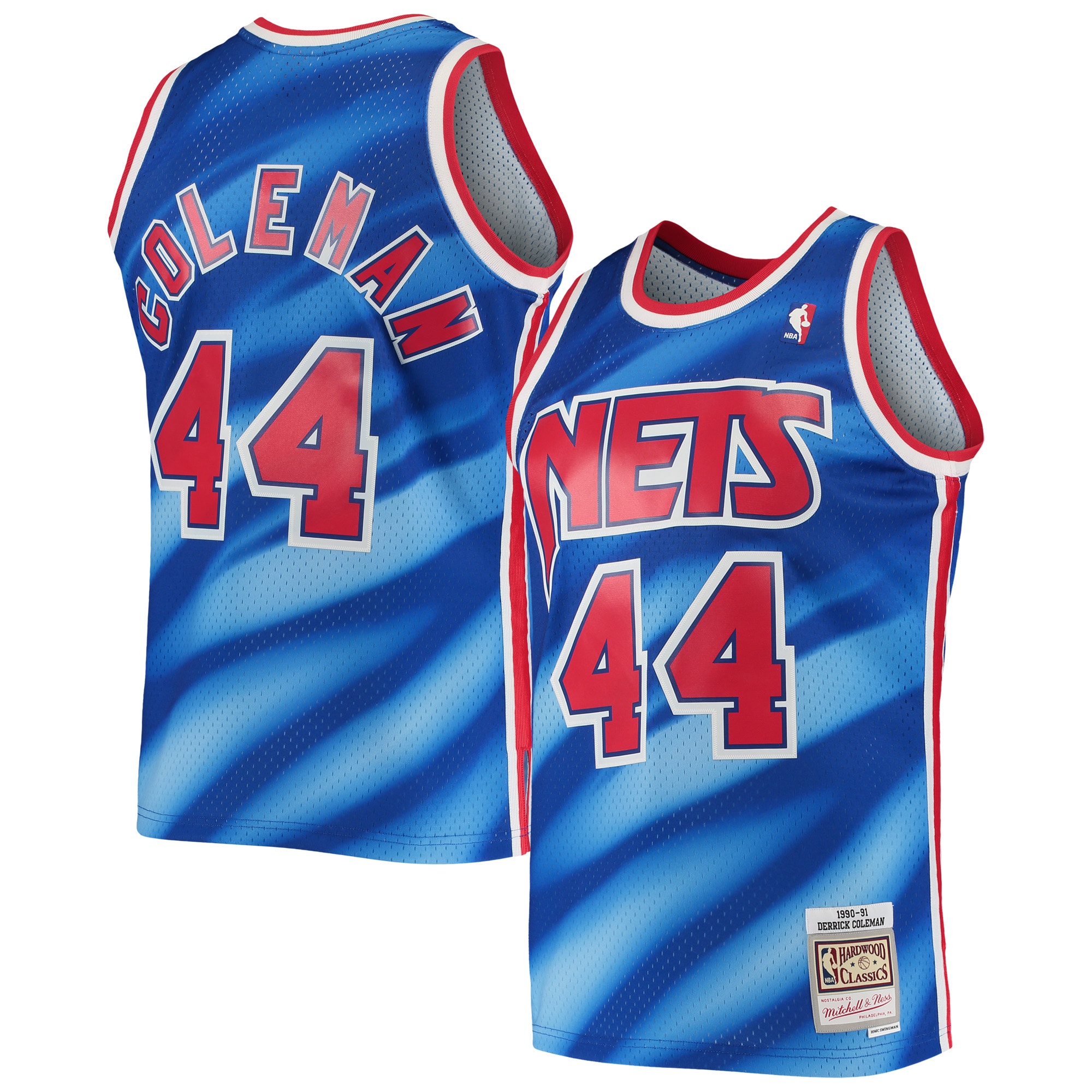 Men's New Jersey Nets Derrick Coleman Blue 2001/02 Hardwood Classics Swingman Jersey