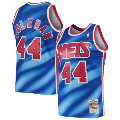 Men's New Jersey Nets Derrick Coleman Blue 2001/02 Hardwood Classics Swingman Jersey 01