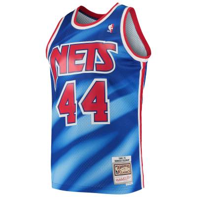 Men's New Jersey Nets Derrick Coleman Blue 2001/02 Hardwood Classics Swingman Jersey 02