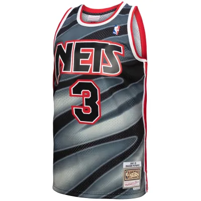 Men's New Jersey Nets Drazen Petrovic Black 1990/91 Hardwood Classics Reload 3.0 Swingman Jersey 02