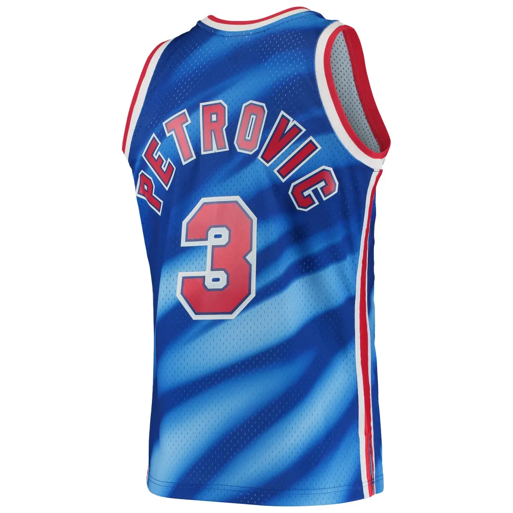 Men's New Jersey Nets Drazen Petrovic Blue 1990/91 Hardwood Classics Swingman Jersey