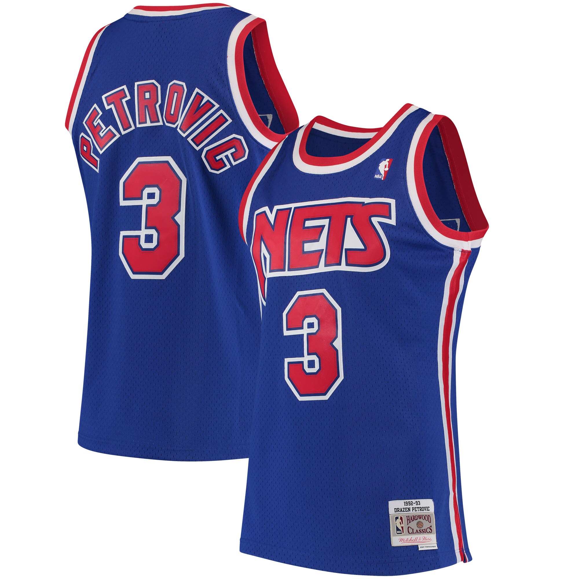 Men's New Jersey Nets Drazen Petrovic Royal 1992/93 Hardwood Classics Swingman Jersey