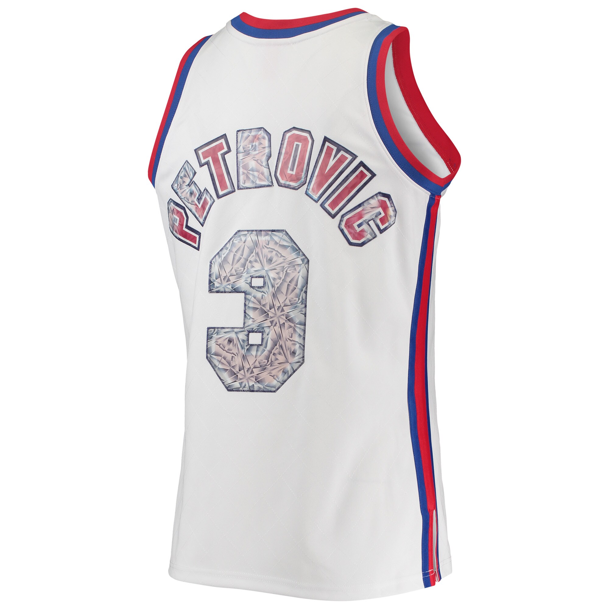 Men's New Jersey Nets Drazen Petrovic White 1992/93 Hardwood Classics NBA 75th Anniversary Diamond Swingman Jersey