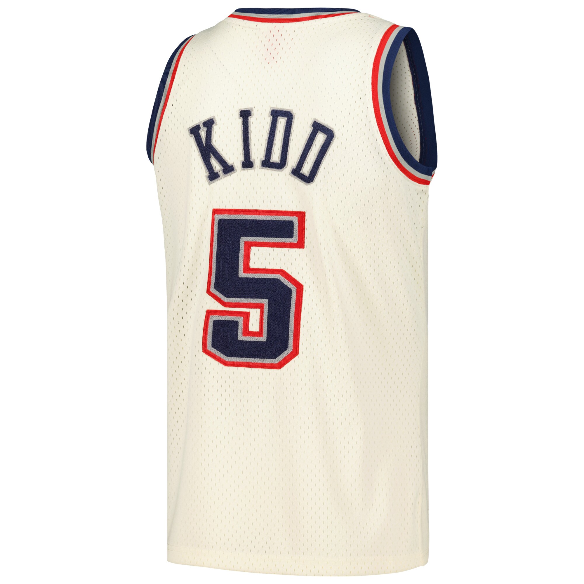 Men's New Jersey Nets Jason Kidd Cream Chainstitch Swingman Jersey