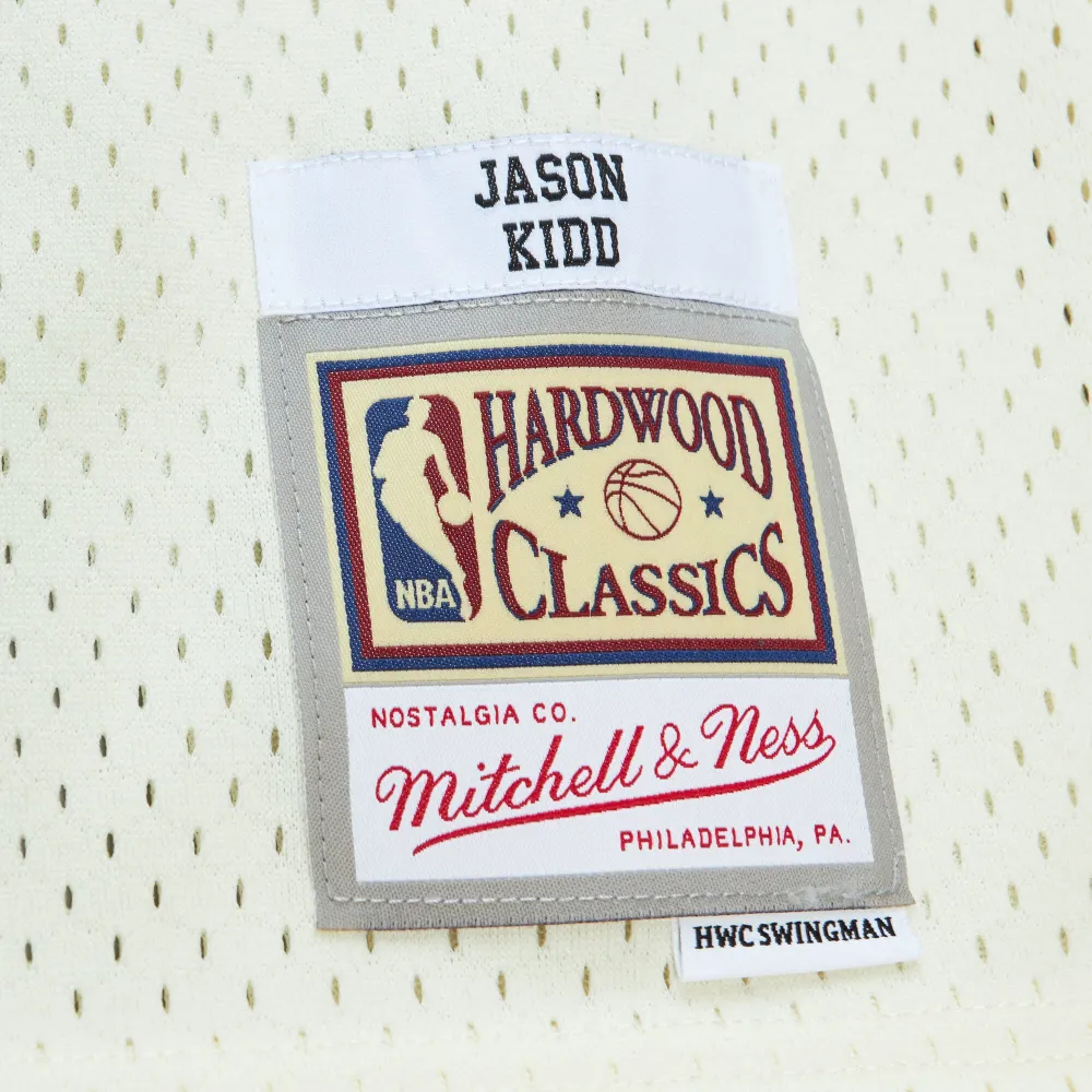 Men's New Jersey Nets Jason Kidd Cream Chainstitch Swingman Jersey