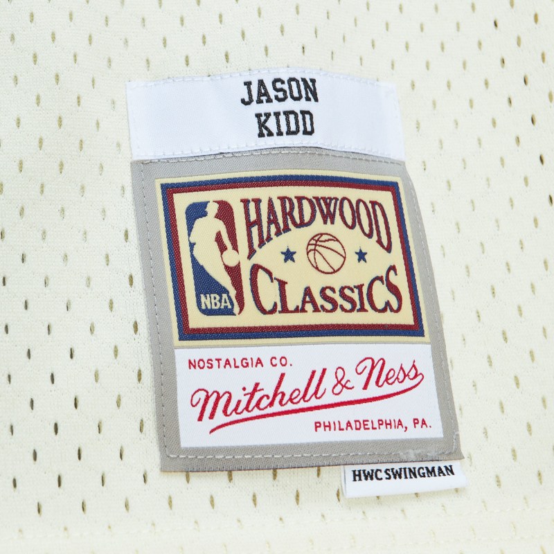 Men's New Jersey Nets Jason Kidd Cream Chainstitch Swingman Jersey