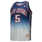 Men's New Jersey Nets Jason Kidd Gray/Blue 2006/07 Hardwood Classics Fadeaway Swingman Jersey