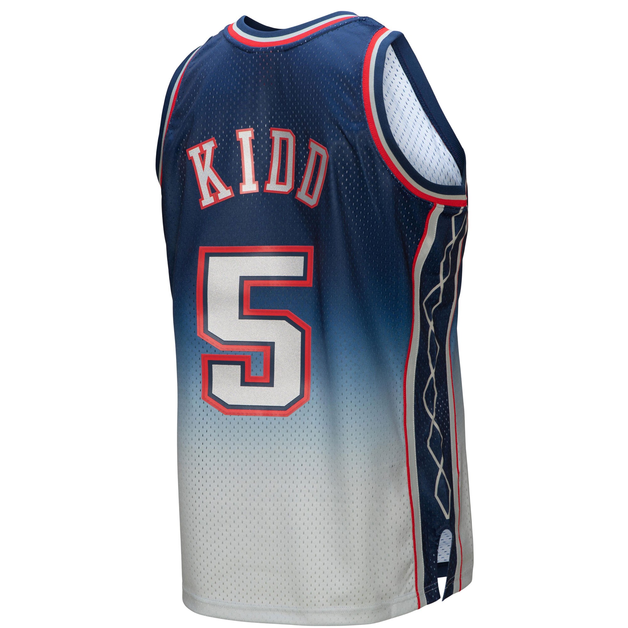 Men's New Jersey Nets Jason Kidd Gray/Blue 2006/07 Hardwood Classics Fadeaway Swingman Jersey