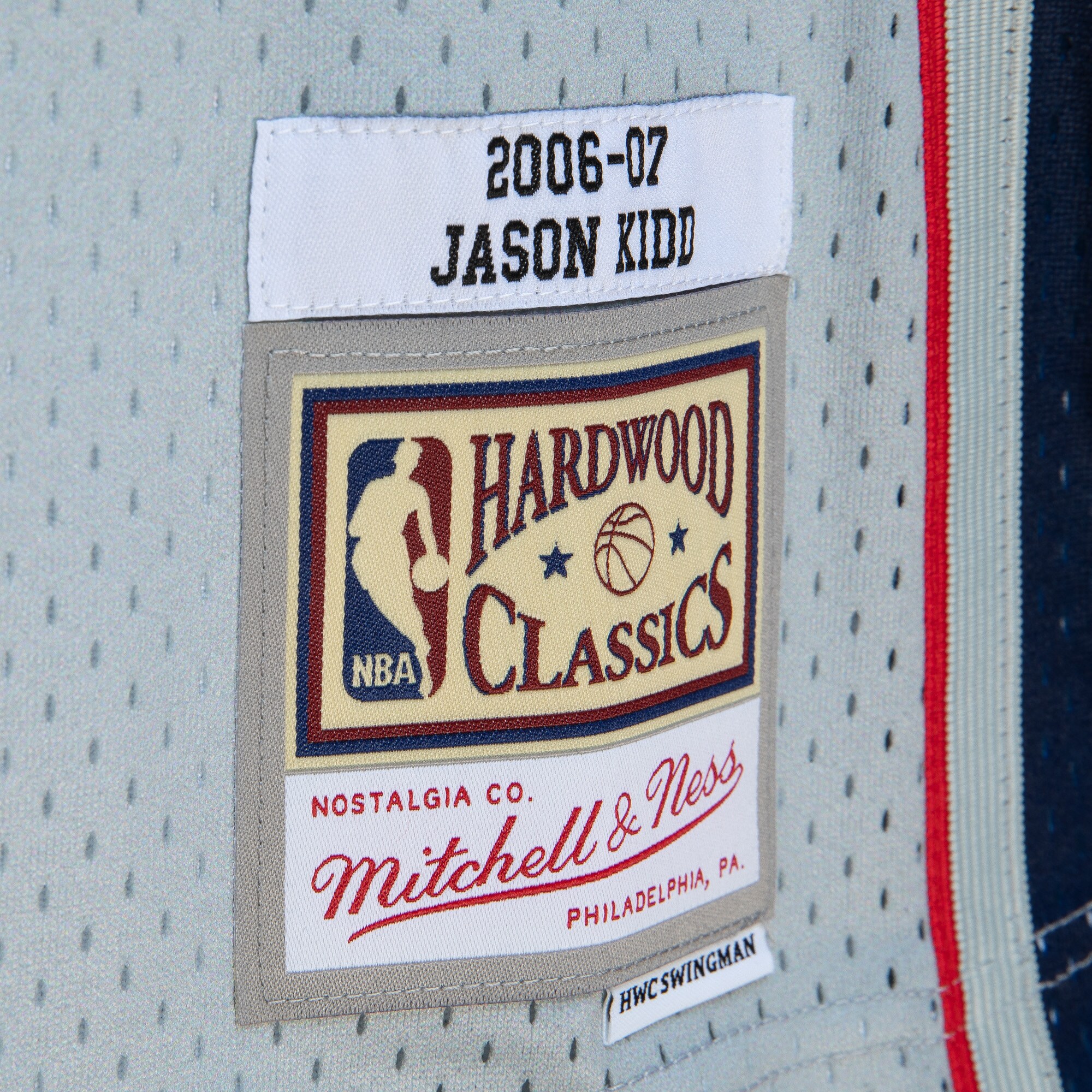 Men's New Jersey Nets Jason Kidd Gray/Blue 2006/07 Hardwood Classics Fadeaway Swingman Jersey