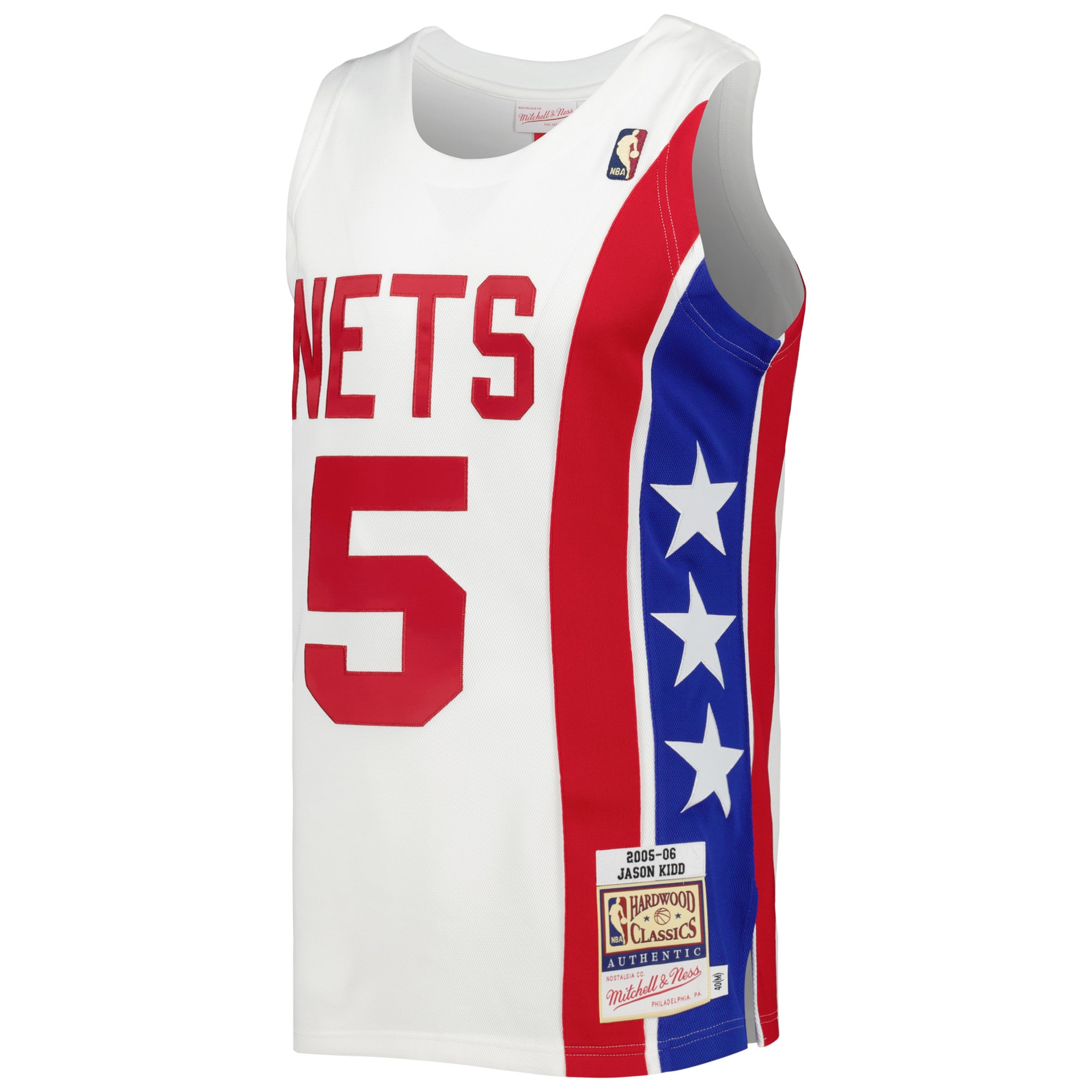 Men's New Jersey Nets Jason Kidd White Hardwood Classics Swingman Jersey