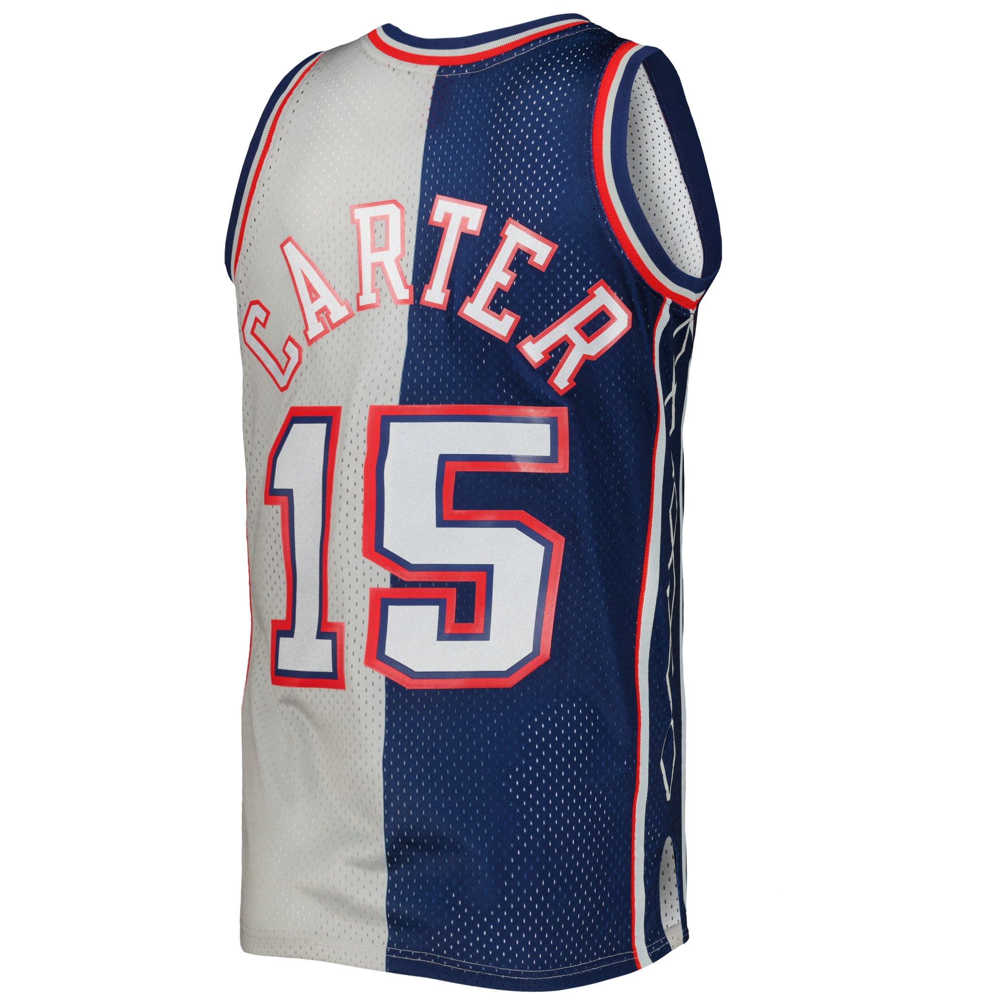 Men's New Jersey Nets Vince Carter Navy/Gray Hardwood Classics 2006/07 Split Swingman Jersey