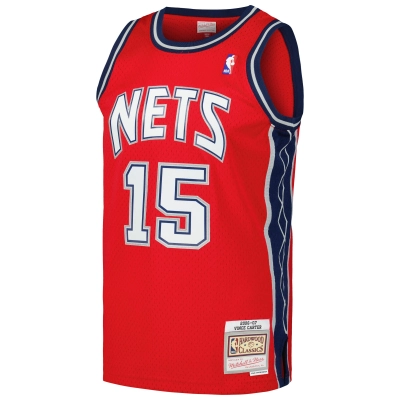 Men's New Jersey Nets Vince Carter Red 2006/07 Hardwood Classics Swingman Jersey 02