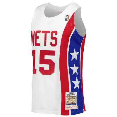 Men's New Jersey Nets Vince Carter White Hardwood Classics Swingman Jersey 02
