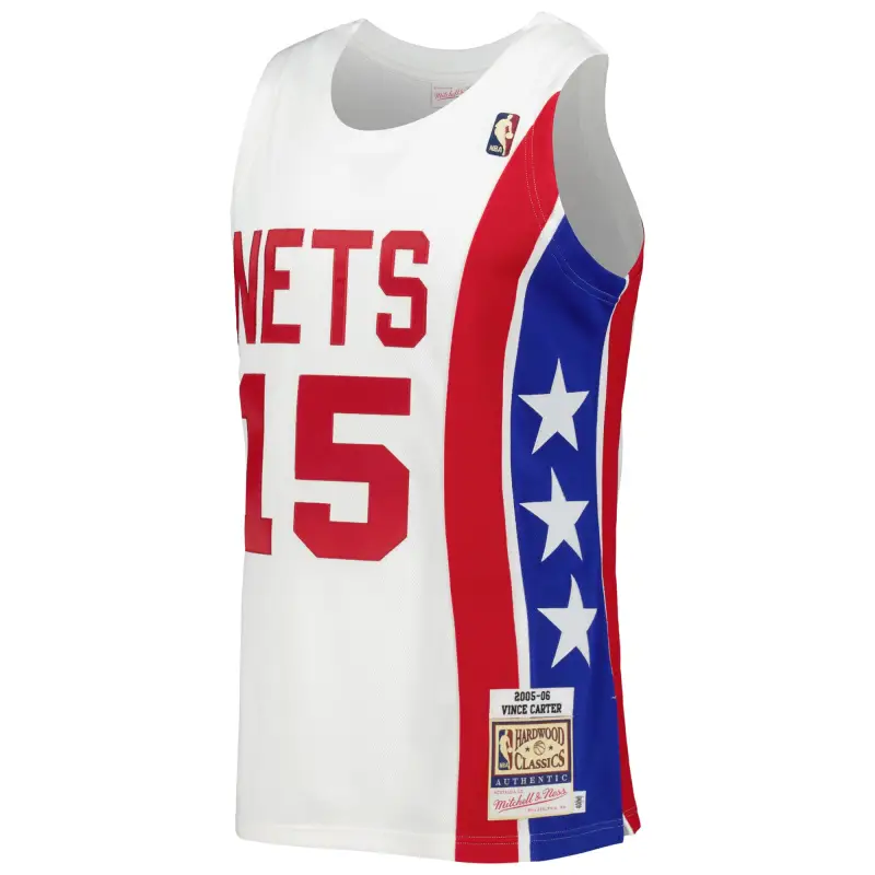 Men's New Jersey Nets Vince Carter White Hardwood Classics Swingman Jersey