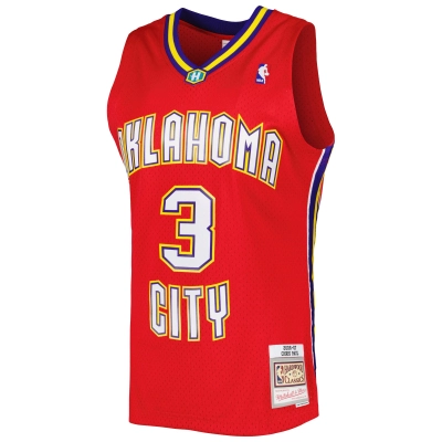 Men's New Orleans Hornets Chris Paul Red 2001/02 Hardwood Classics Swingman Jersey 02