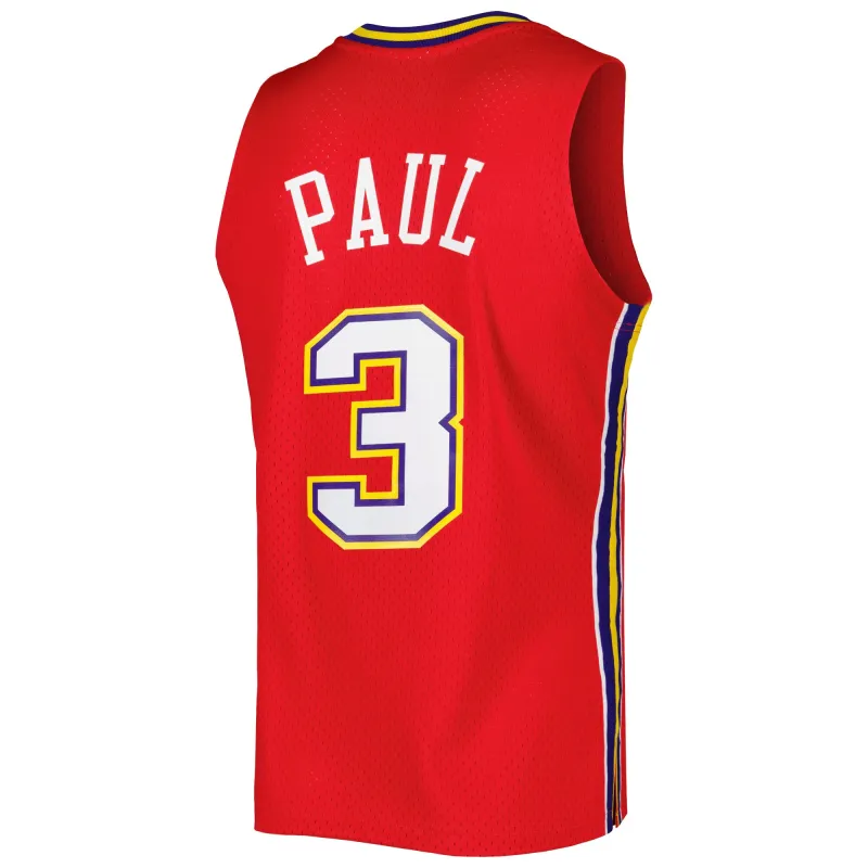 Men's New Orleans Hornets Chris Paul Red 2001/02 Hardwood Classics Swingman Jersey