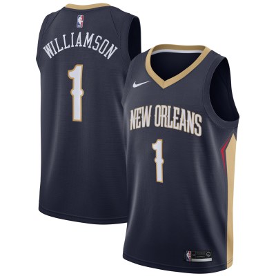 Men's New Orleans Pelicans Zion Williamson Navy 2019 NBA Draft First Round Pick Swingman Jersey - Icon Edition 01