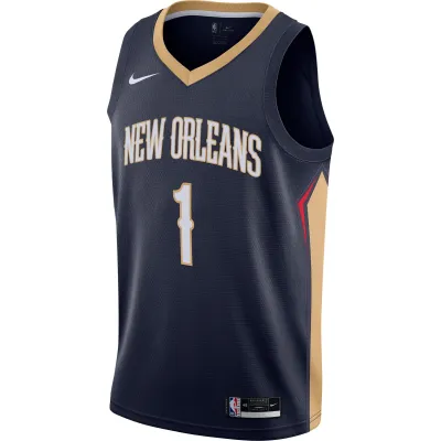 Men's New Orleans Pelicans Zion Williamson Navy Swingman Jersey - Icon Edition 02