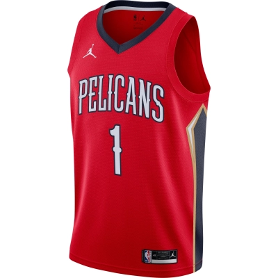 Men's New Orleans Pelicans Zion Williamson Red 2020/21 Swingman Jersey - Statement Edition 02