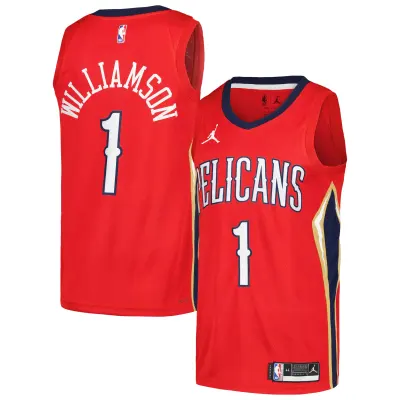 Men's New Orleans Pelicans Zion Williamson Red Swingman Player Jersey - Statement Edition 01