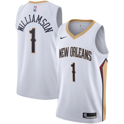 Men's New Orleans Pelicans Zion Williamson White 2019/2020 Swingman Jersey - Association Edition 01