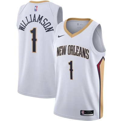 Men's New Orleans Pelicans Zion Williamson White Swingman Jersey - Association Edition 01