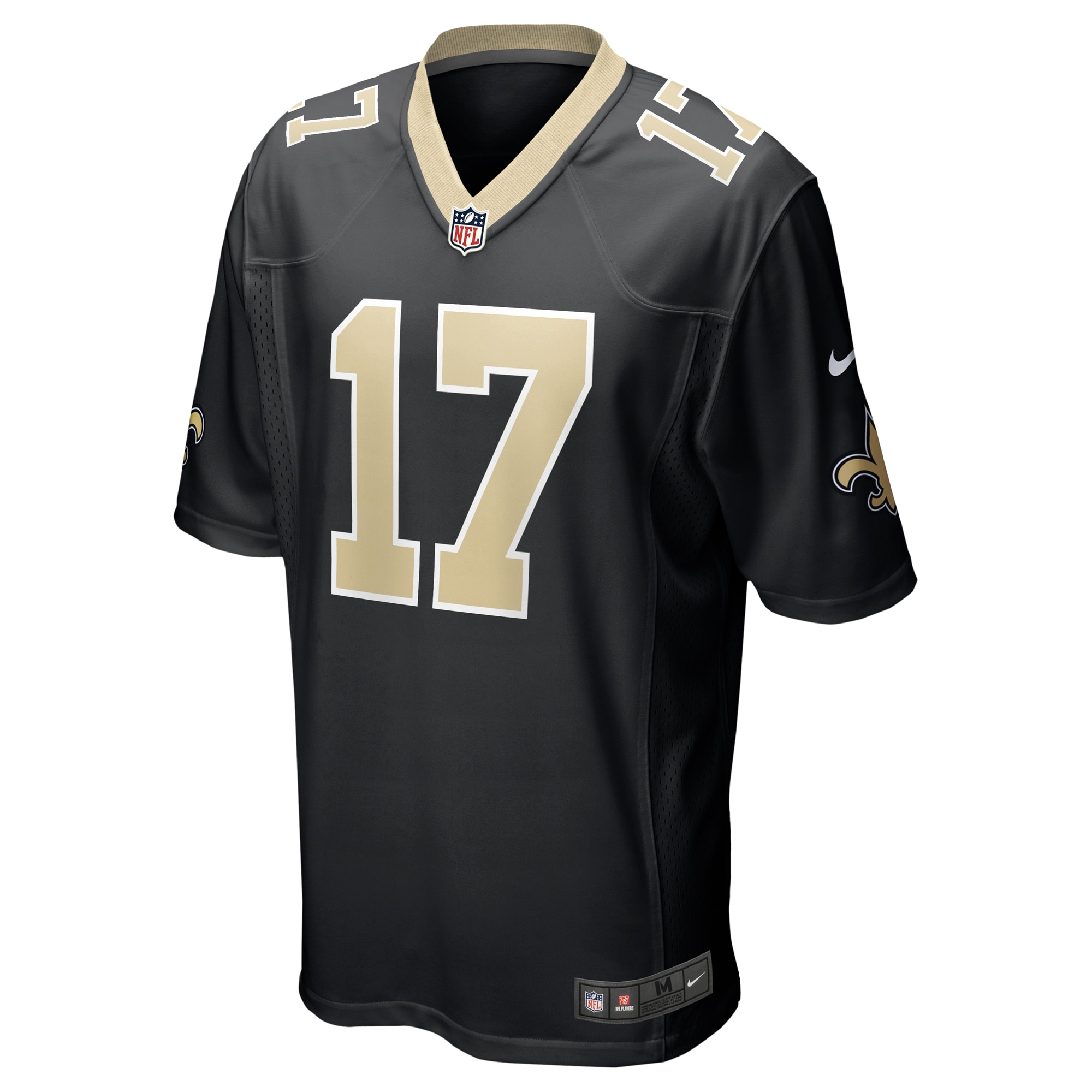 Men's New Orleans Saints A.T. Perry Black Team Game Jersey
