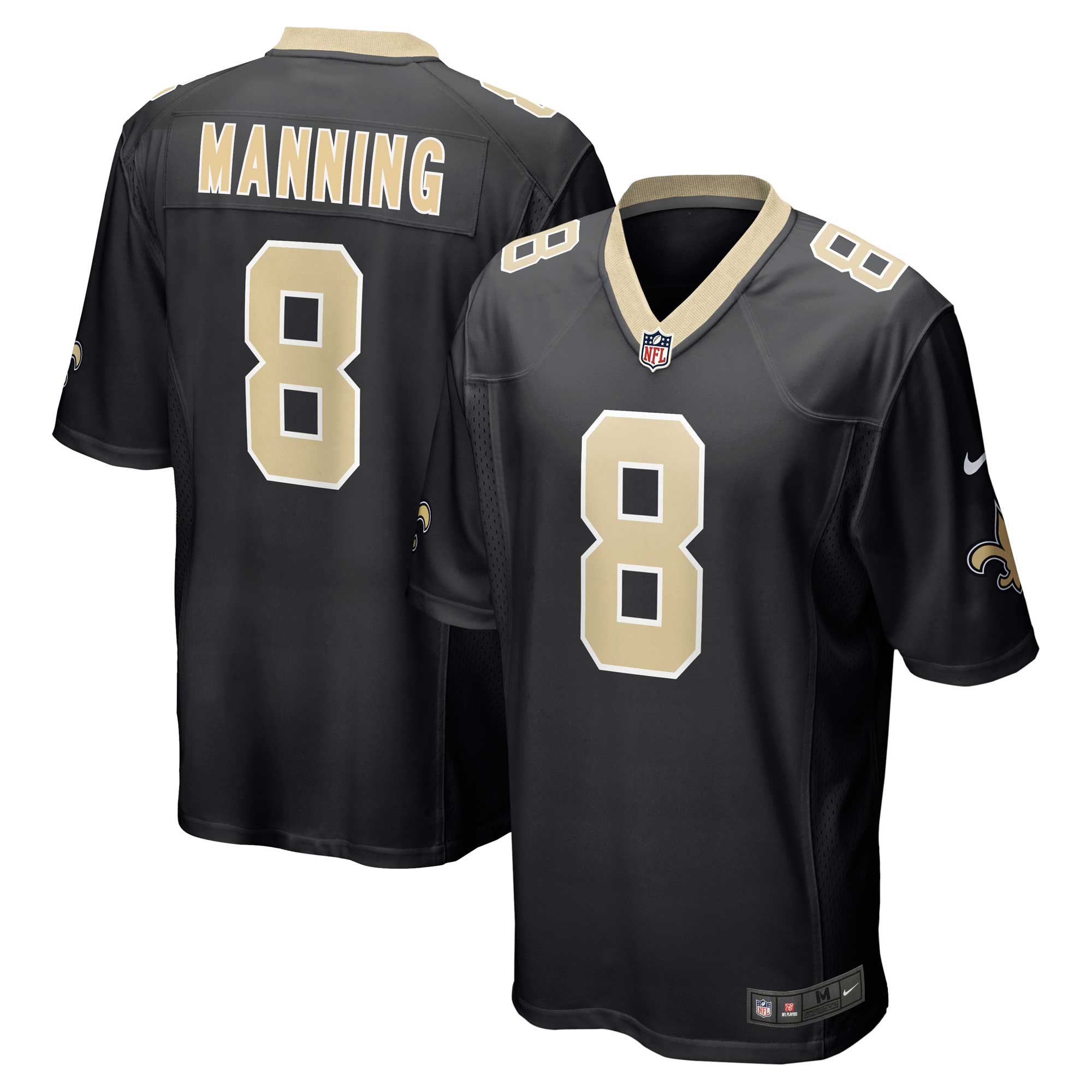 Men's New Orleans Saints Archie Manning Black Retired Player Game Jersey