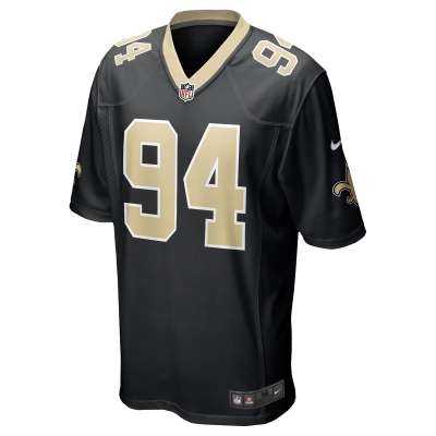 Men's New Orleans Saints Cameron Jordan Black Team Game Jersey 02