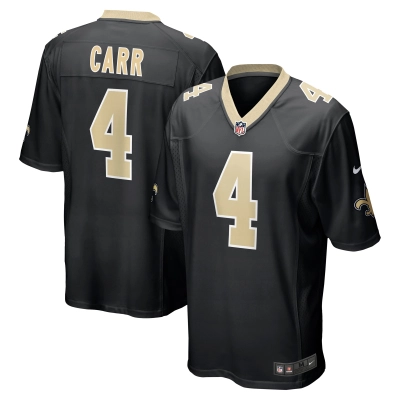 Men's New Orleans Saints Derek Carr Black Game Jersey 01