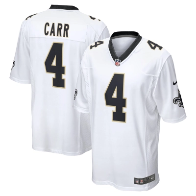 Men's New Orleans Saints Derek Carr White Game Player Jersey 01