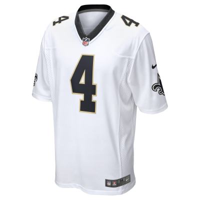 Men's New Orleans Saints Derek Carr White Game Player Jersey 02