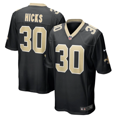 Men's New Orleans Saints Faion Hicks Black Game Jersey 01
