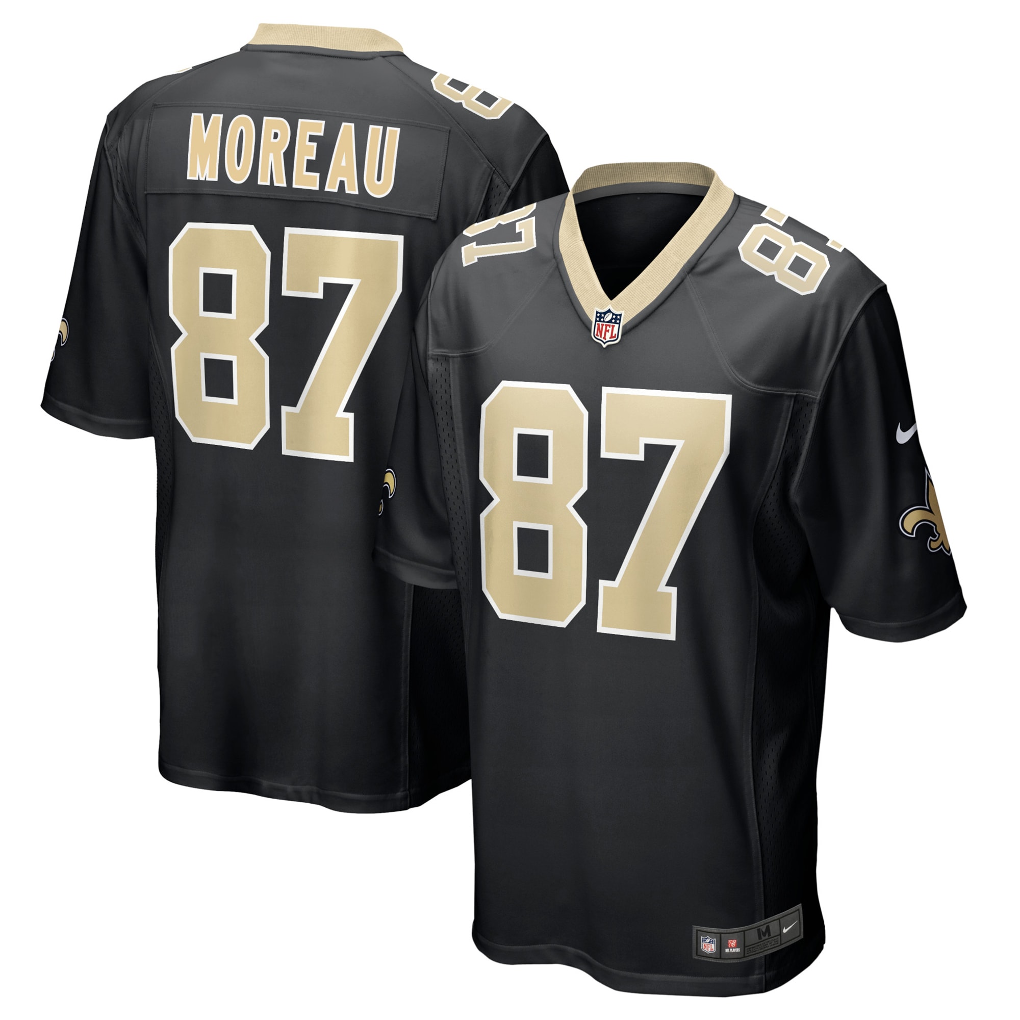 Men's New Orleans Saints Foster Moreau Black Game Jersey