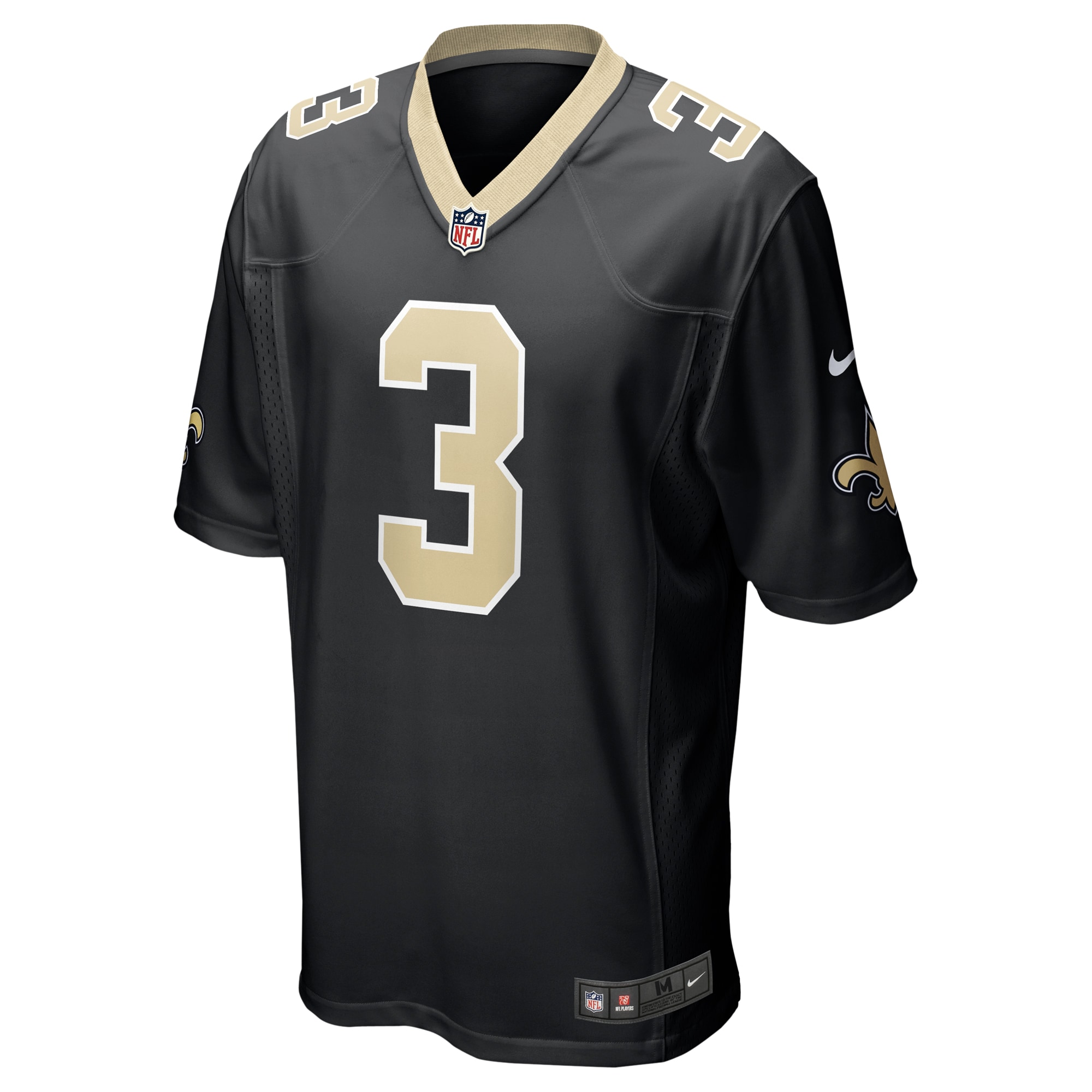 Men's New Orleans Saints Jake Haener Black Team Game Jersey