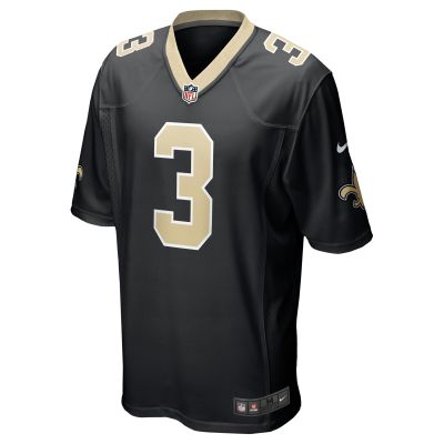 Men's New Orleans Saints Jake Haener Black Team Game Jersey 02