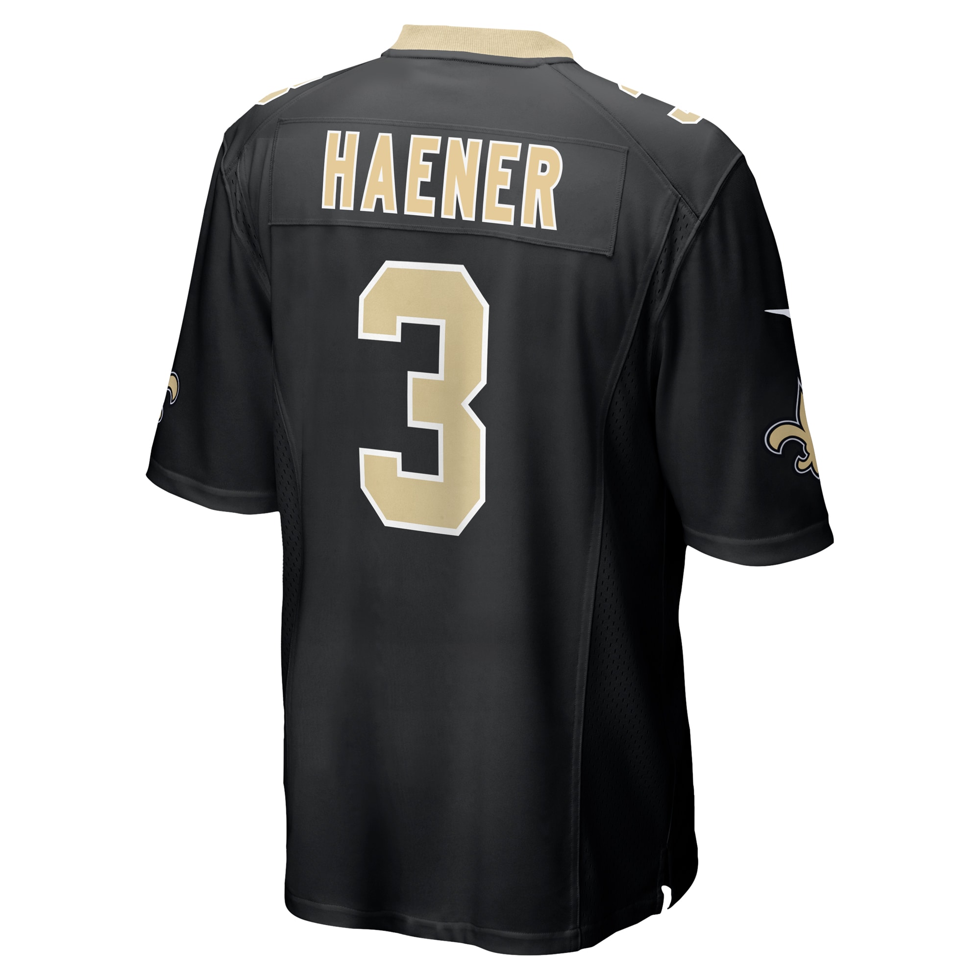Men's New Orleans Saints Jake Haener Black Team Game Jersey