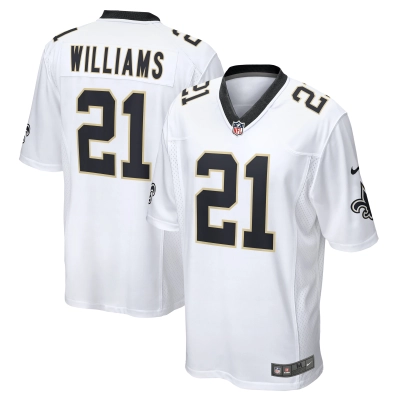 Men's New Orleans Saints Jamaal Williams White Team Game Jersey 01