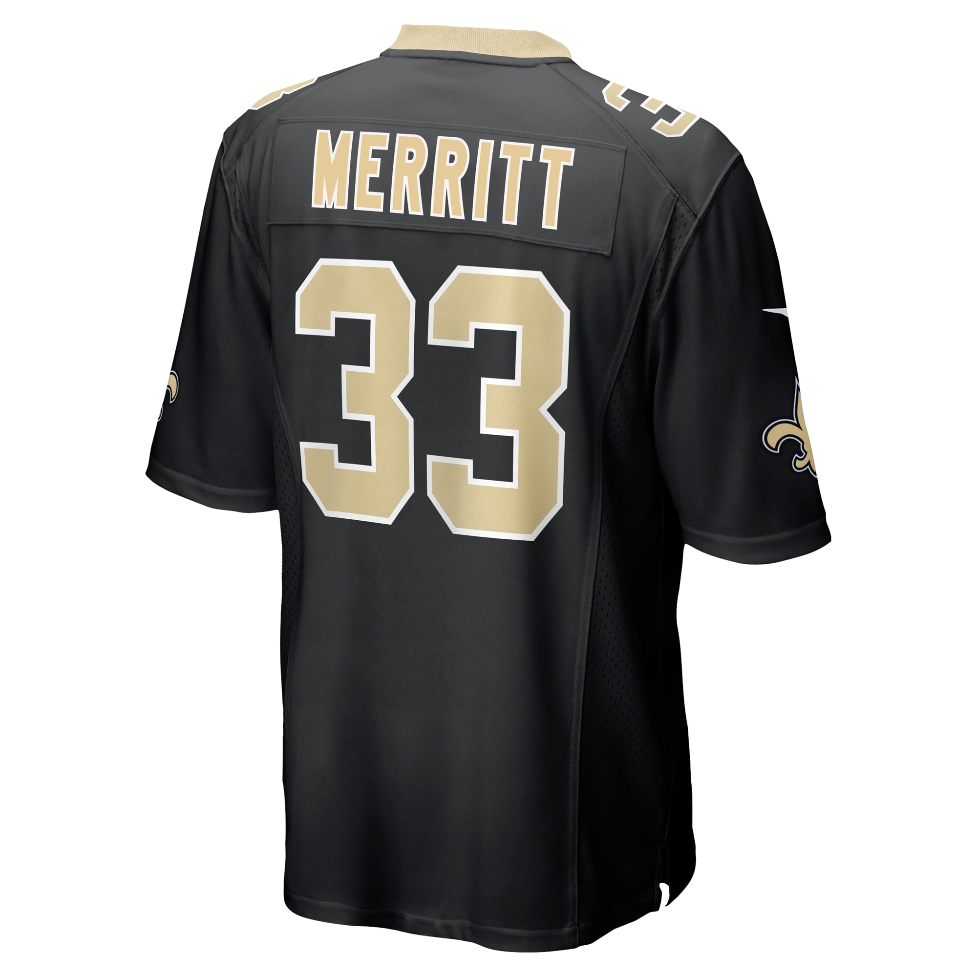 Men's New Orleans Saints Kirk Merritt Black Team Game Jersey