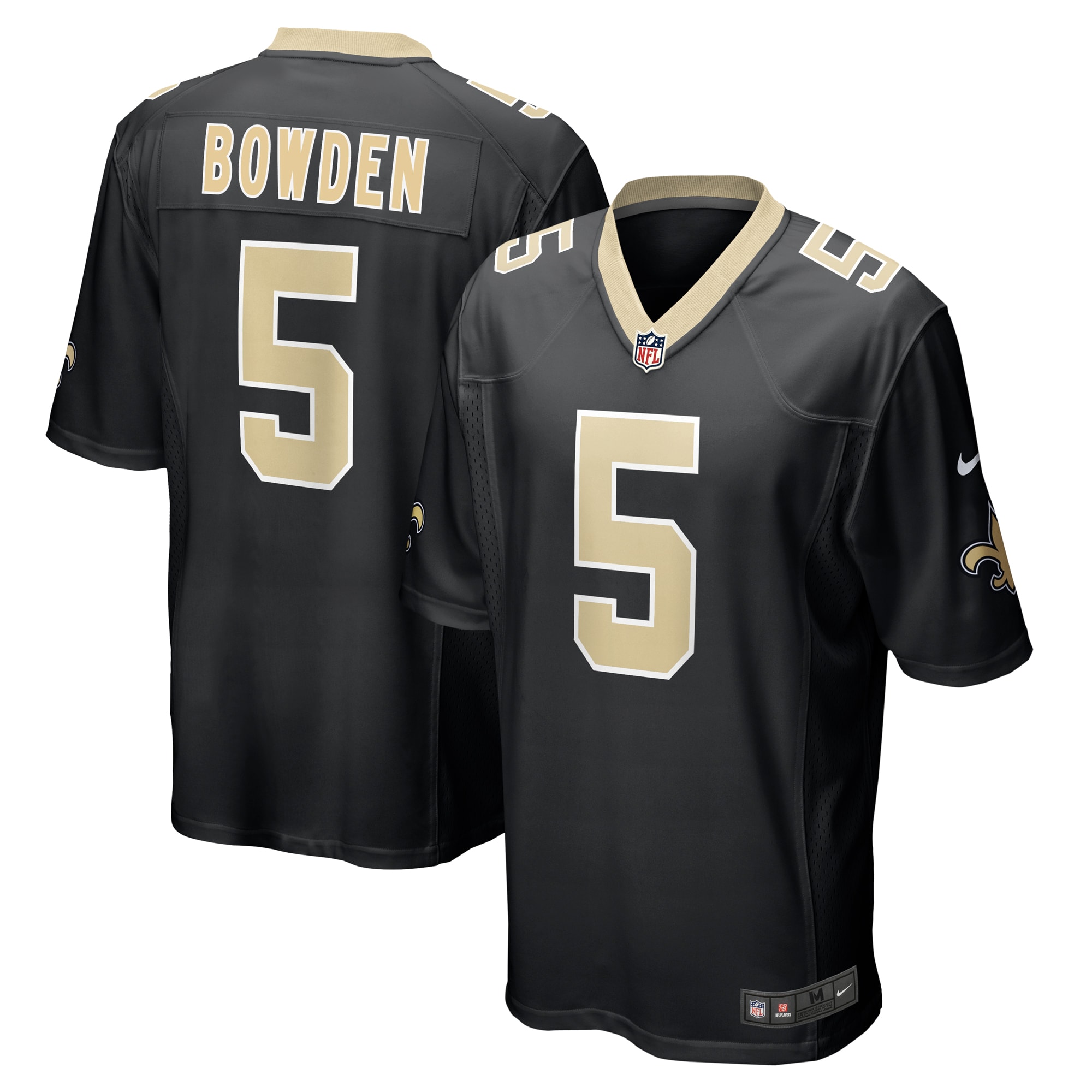 Men's New Orleans Saints Lynn Bowden Jr. Black Team Game Jersey