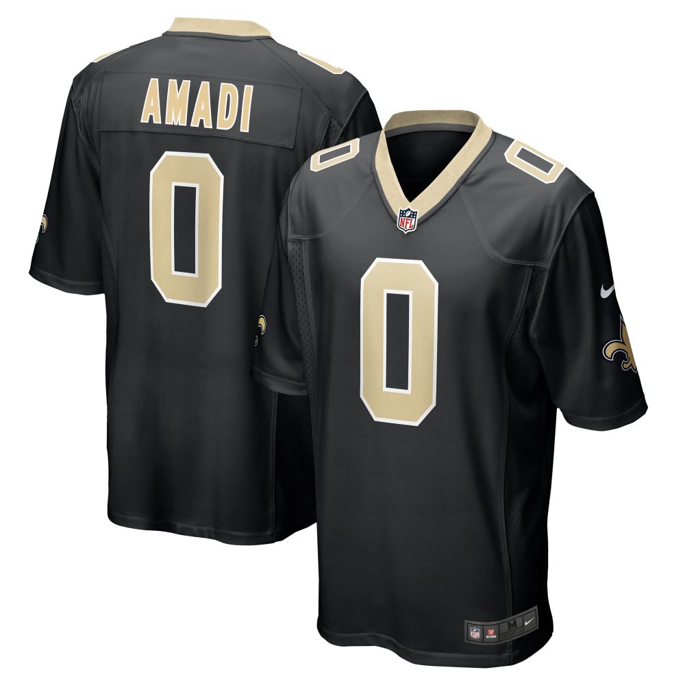Men's New Orleans Saints Ugo Amadi Black Team Game Jersey