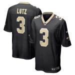 Men's New Orleans Saints Wil Lutz Black Game Jersey